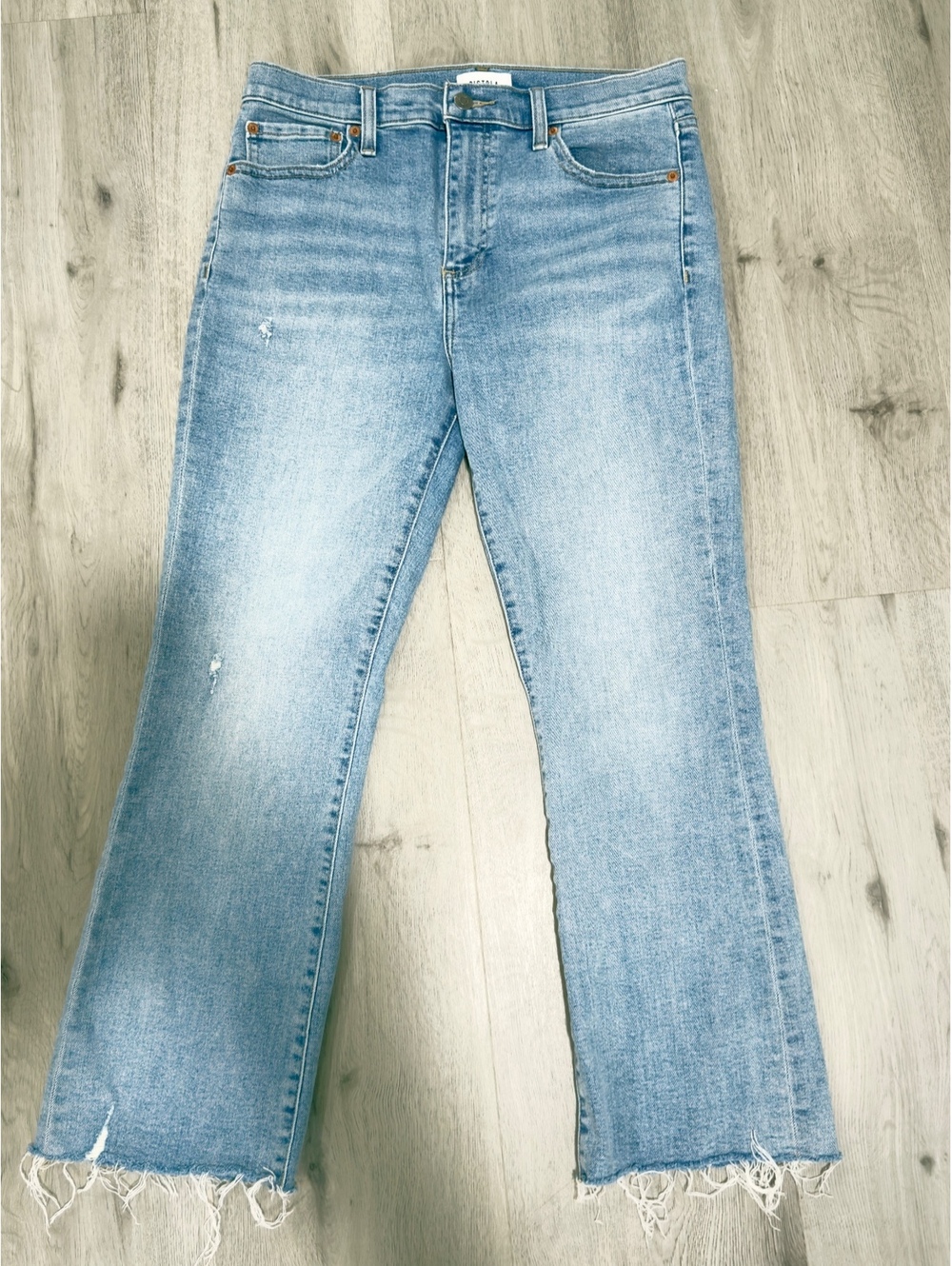 Pistola Women Jeans Flared Light Blue Wash Distressed 29 Waist